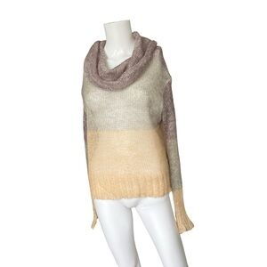 Anthropologie Knitted and Knotted Mohair Cowl Neck Sweater Sheer Size Medium